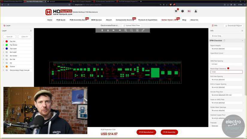 Electromaker PCB Ruler