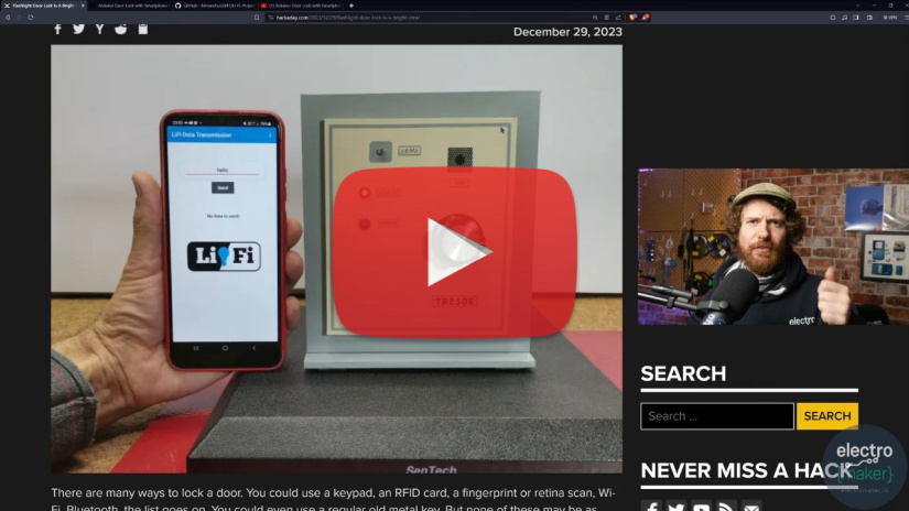 Arduino Door Lock uses Light as the Key