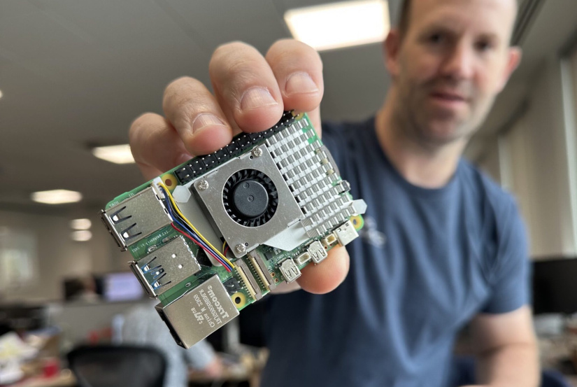 A new Raspberry Pi 5 being shown off my the one and only Eben Upton!