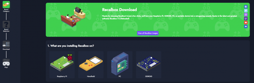 how to install recalbox on odroid go advance - select your hardware
