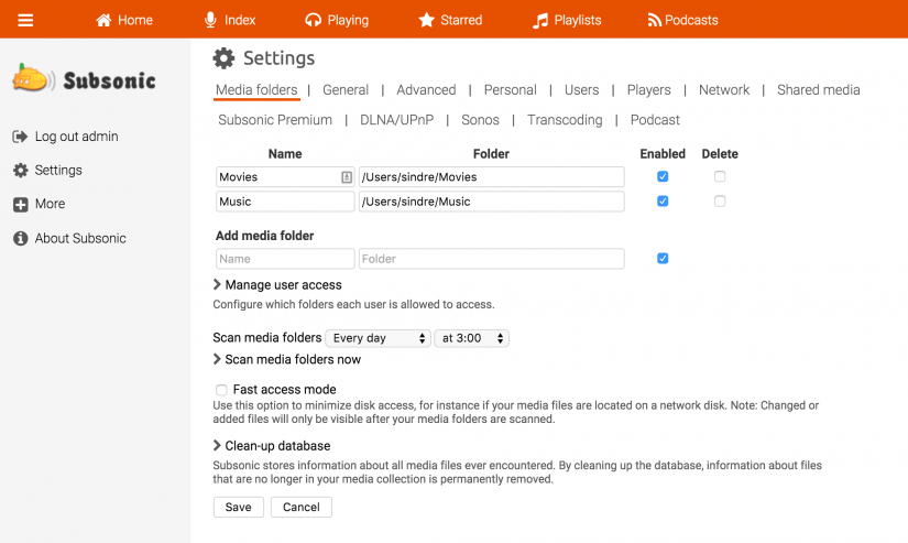 how to install subsonic on the raspberry pi - subsonic media folders