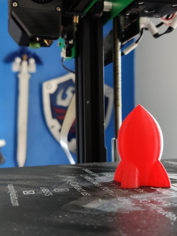 labists et4 3d printer review - test print rocketship