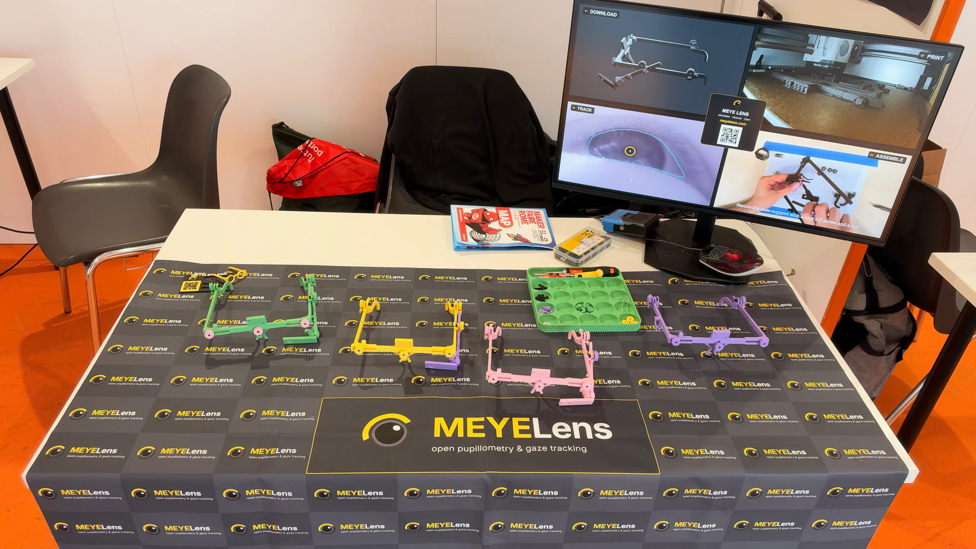 MEYELens display with modular eye-tracking eyewear and computer demonstrations
