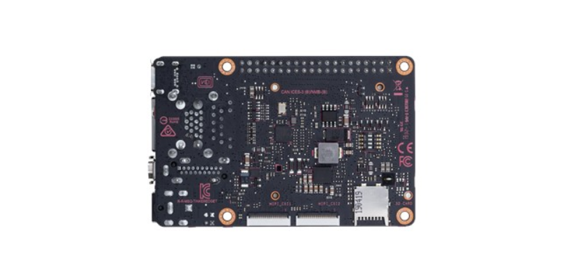 Asus Tinker Edge T bottom with dual MIPI-CSI connectors