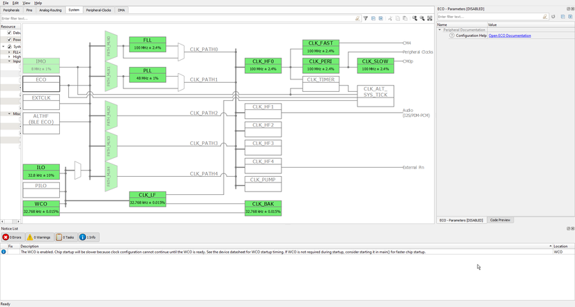 cy8cproto-063-ble psoc 6 ble prototyping kit CY8CPROTO-0630BLE Timer and clock settings