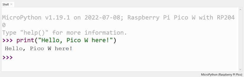 Hello World in the Pico REpl