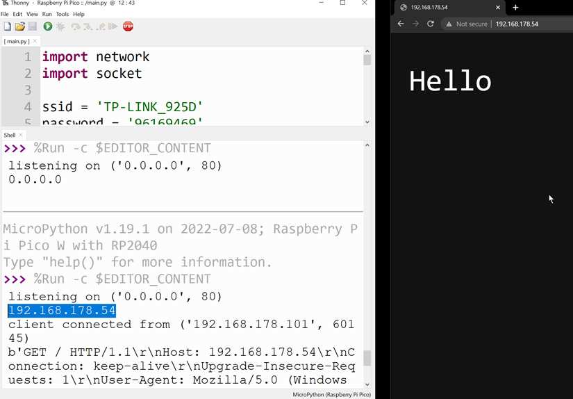 The working Pico Webserver