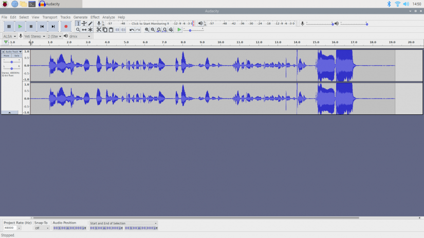 raspberry pi podcast recorder - audacity