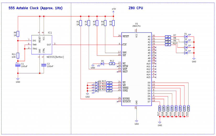 z80 computer - z80 cpu pinout