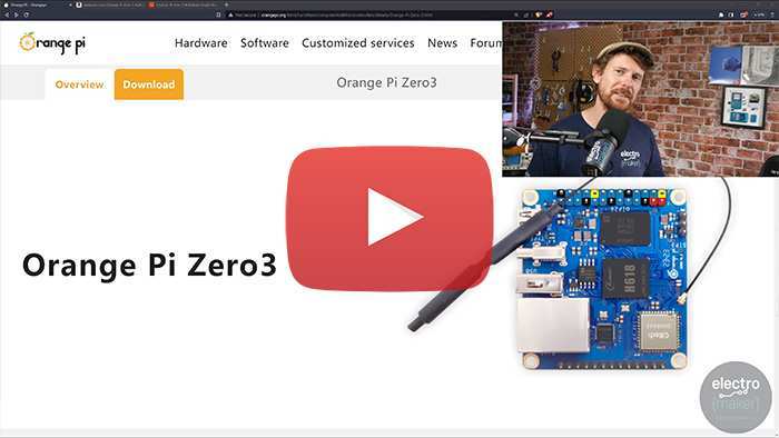 Youtube screenshot that links to th relvant section of the Electromaker Show about the new Orange Pi Zero 3