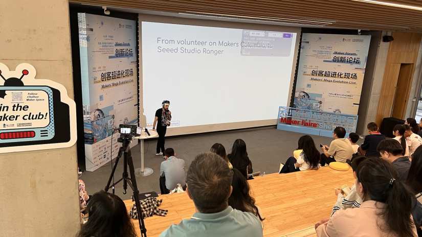 One of the many presentations at the maker forum live stage