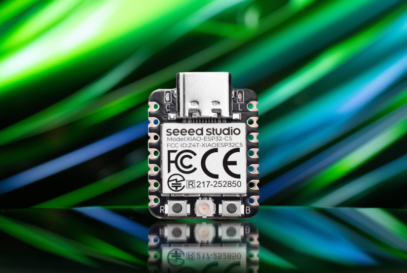 Seeed Studio Xiao esp32 Landscape image on a green background