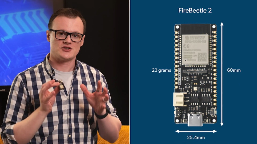FireBeetle 2 ESP32-E size