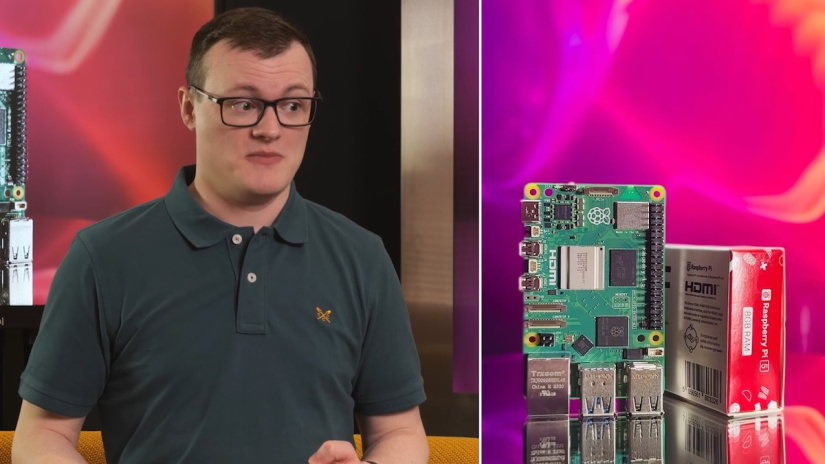 Raspberry Pi 5 next to its box