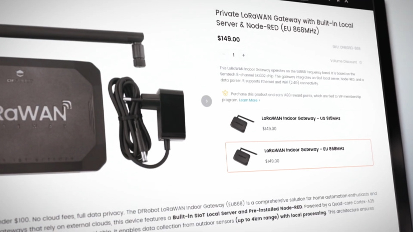 DFRobot Private LoRaWAN Gateway EU US frequency