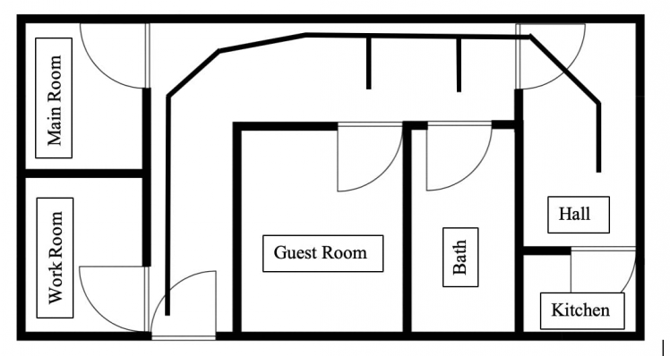 Figure 8, Plan of the house where the tests were performed.