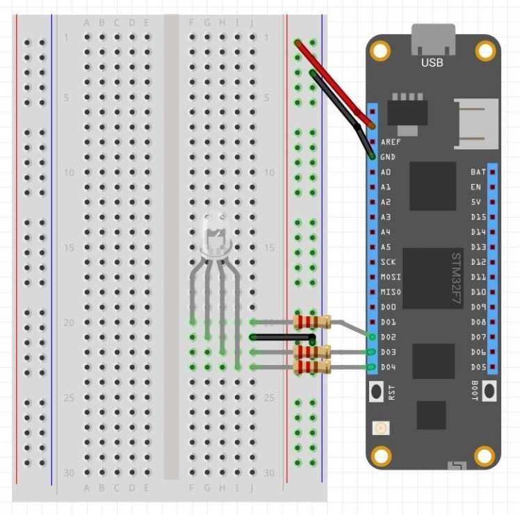 Wiring a common cathode RGB LED with digital output ports Wiring a common cathode RGB LED with digital output ports