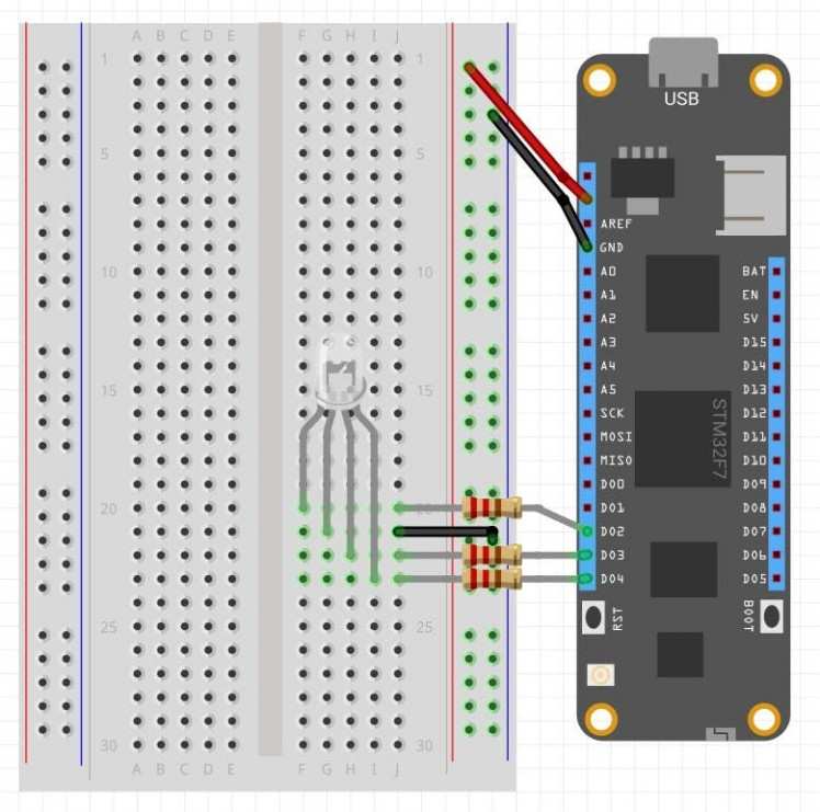 Wiring a common cathode RGB LED with digital output ports