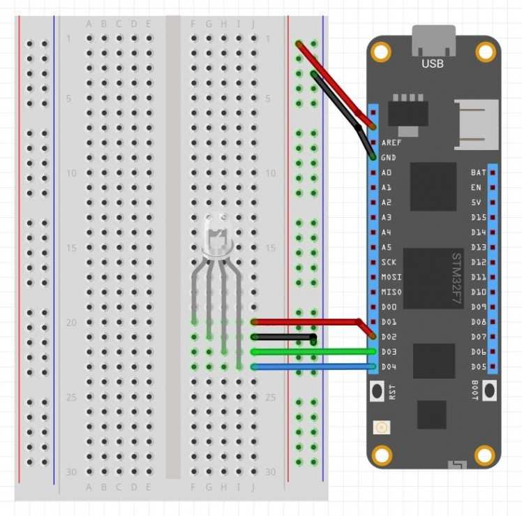 Wiring a common cathode RGB LED with PWM ports