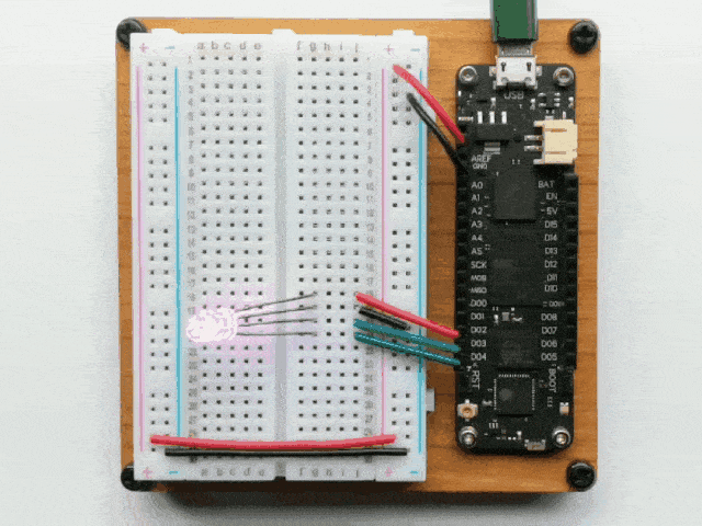 Controlling an RGB LED using Meadow.Foundation.Leds.RgbPwmLed