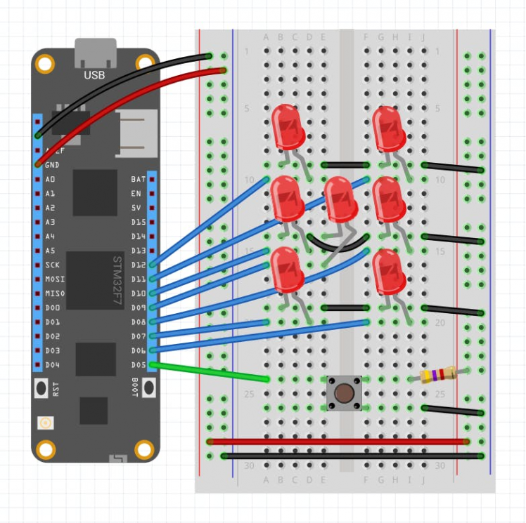 LedDice circuit diagram