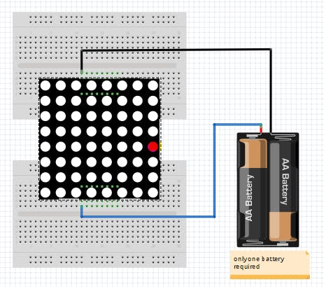 Led matrix Testing with Battery cell