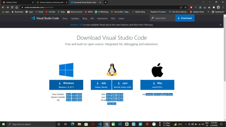 📷VS Code Download Page