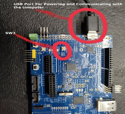 Connecting cable to KitProg2 USB