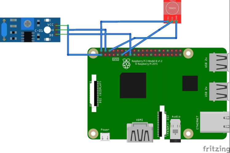 Vibration And Touch Sensor With Raspberry Pi