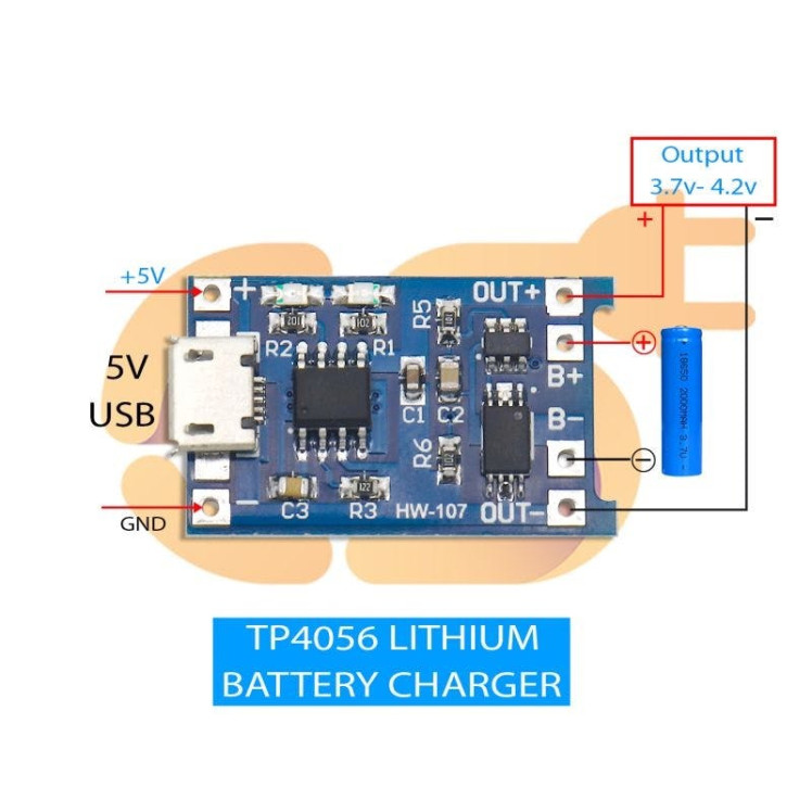 PCBWay TP4056 5V Mini USB 1A Lithium Battery Charger Module