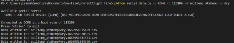 Commend to runf the python sctipt and data collection