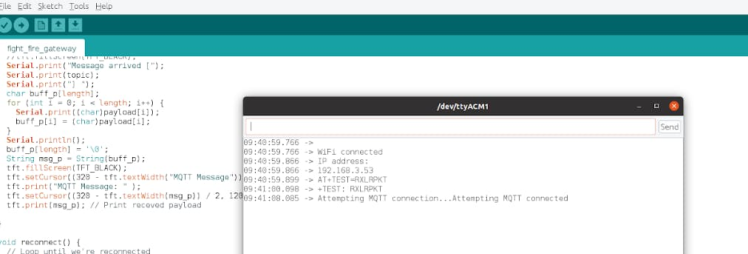 In gateway serial monitor In gateway serial monitor