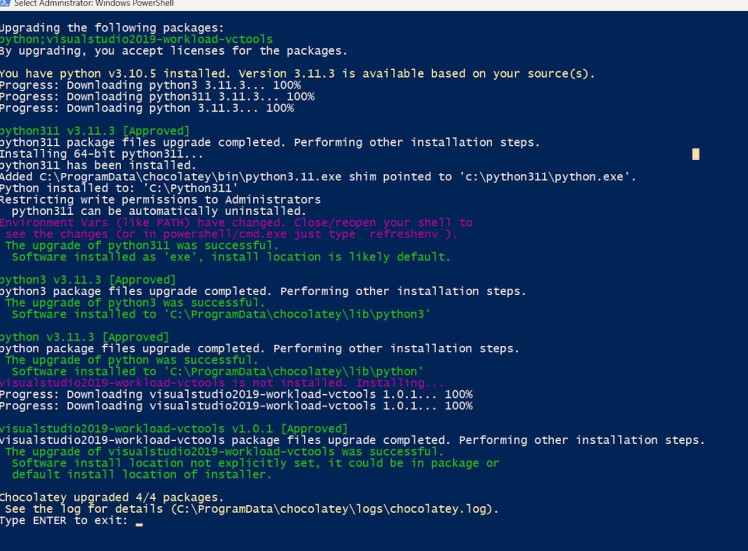 PowerShell after installaion 
