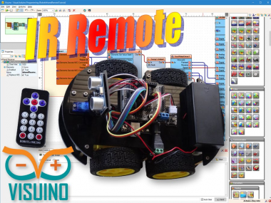 Visuino: Infrared Remote Controlled Arduino Smart Car Robot