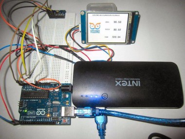 Visuino: Nextion Lcd Based Acceleration To Angle Display
