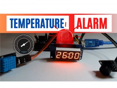 Arduino Temperature Alarm Led Display Flash And Beep