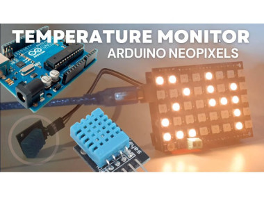 Temperature Monitor Using Neopixel Shield For Arduino & Dht1