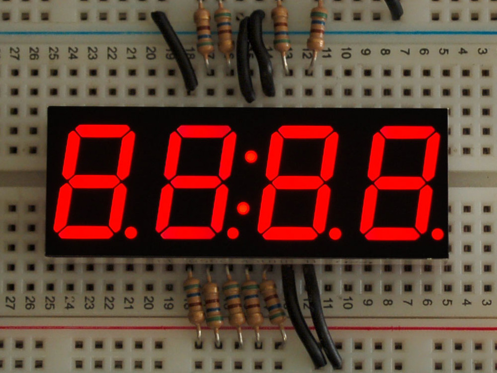 Red 7-segment Clock Display - 865