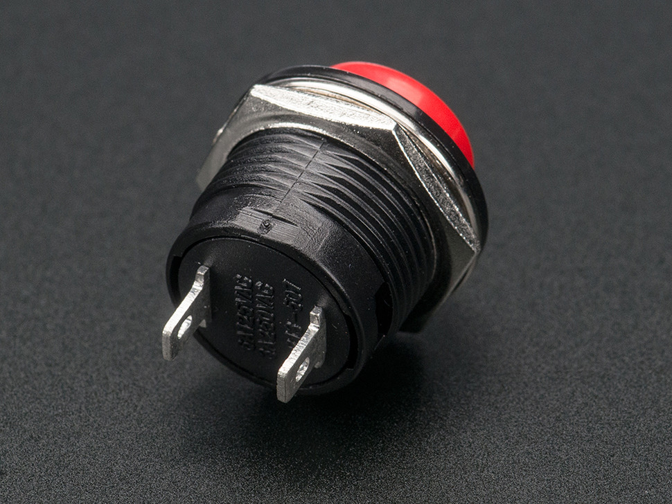 14mm Normally Open Panel Button – Red, 125V 1A, 12V Compatible, NA Type