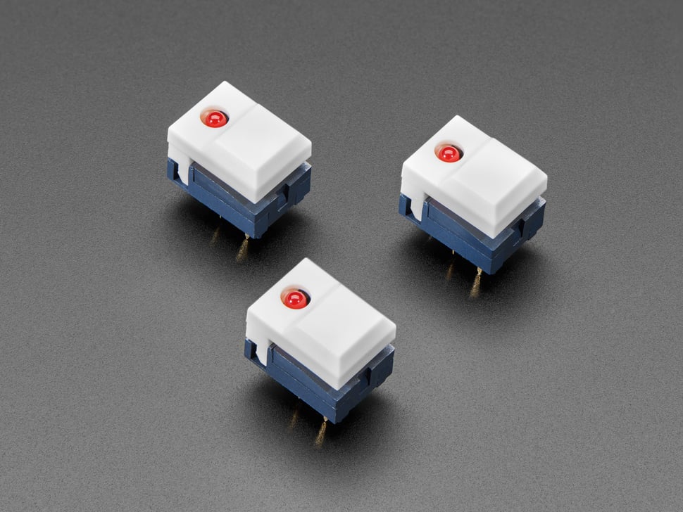 Step Switch With Led - Three Pack Of White With Red Led - Pb86 - 5519