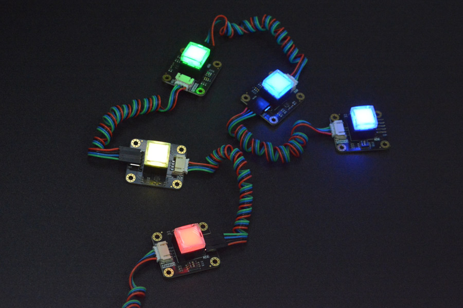 Gravity: I2c Rgb Led Colorful Button Module - DFR0991